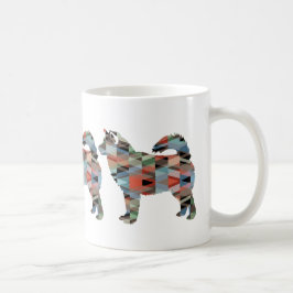 Alaskan Malamute Geometric Pattern Silhouette Kaffeetasse