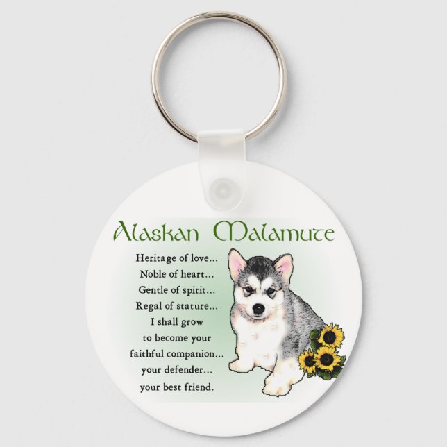 Alaskan Malamute Geschenke Schlüsselanhänger (Vorderseite)