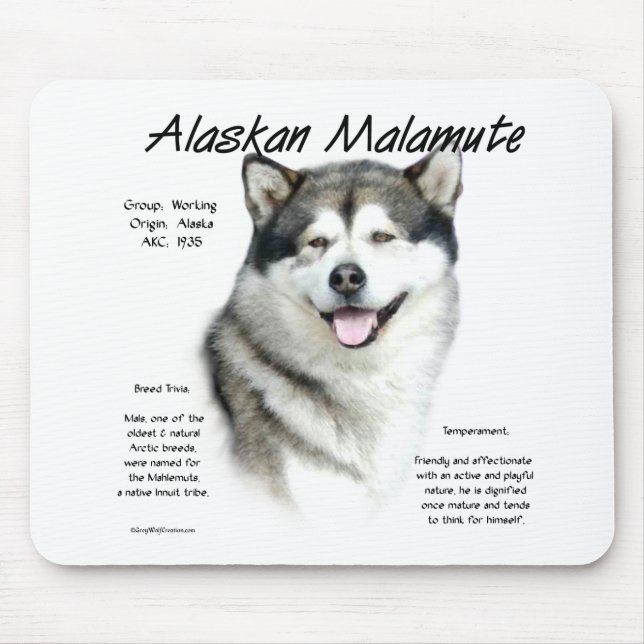 Alaskan Malamute Geschichte, Alles über Malamutes Mousepad (Vorne)