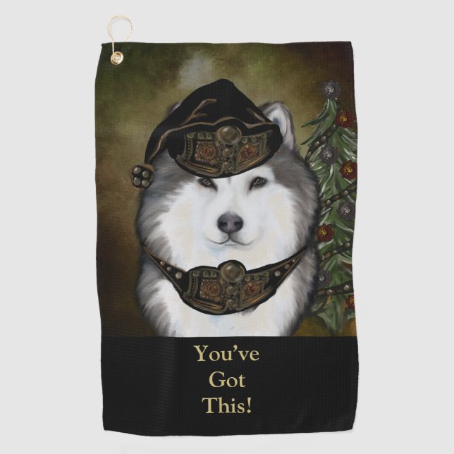 Alaskan Malamute Golfhandtuch (Vorderseite)