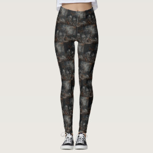 Alaskan Malamute Halloween-Nacht Hunde-Spaß Leggings