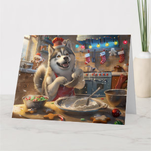 Alaskan Malamute Holiday Baking: Festliche Weihnac Karte