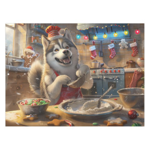 Alaskan Malamute Holiday Baking: Festliche Weihnac Tischdecke