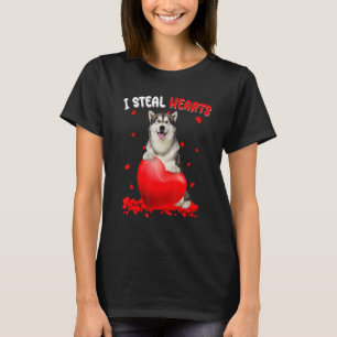 Alaskan Malamute Hund ich stehle Herzen Süße Valen T-Shirt