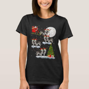 Alaskan Malamute Hund Santa Schlitten Fliegend Lus T-Shirt