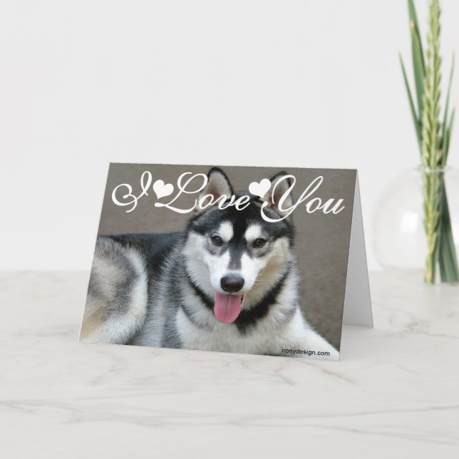 Alaskan Malamute Hunde I Liebe You Karte (Vorderseite)
