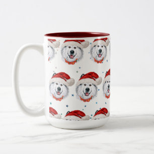 Alaskan Malamute-Hunderasse Weihnachtssterne Zweifarbige Tasse