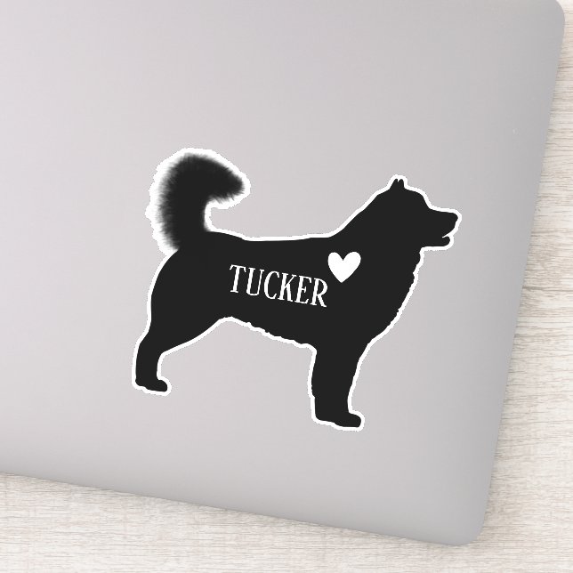 Alaskan Malamute Husky Silhouette Individuelle Nam Aufkleber (Detail)