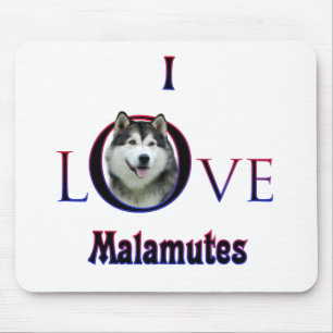 Alaskan Malamute I Liebe Mousepad