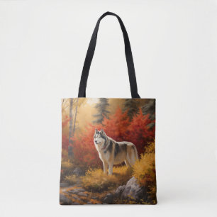 Alaskan Malamute im Herbstfall Inspiriert Tasche