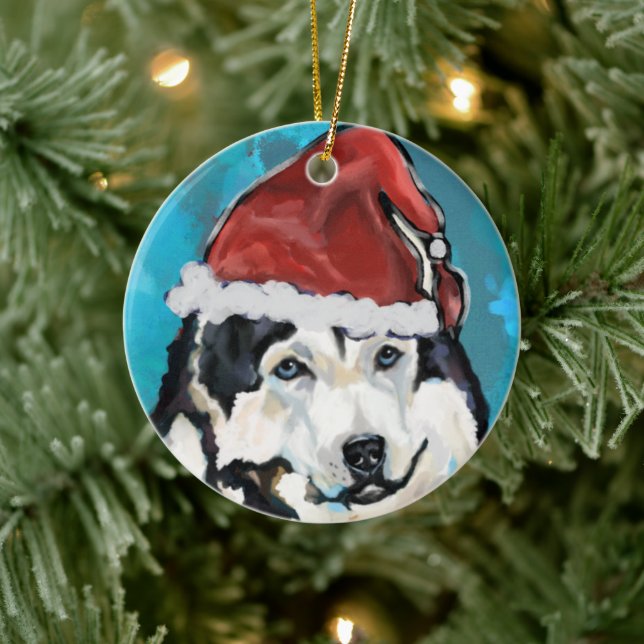 Alaskan Malamute Keramik Ornament (Baum)