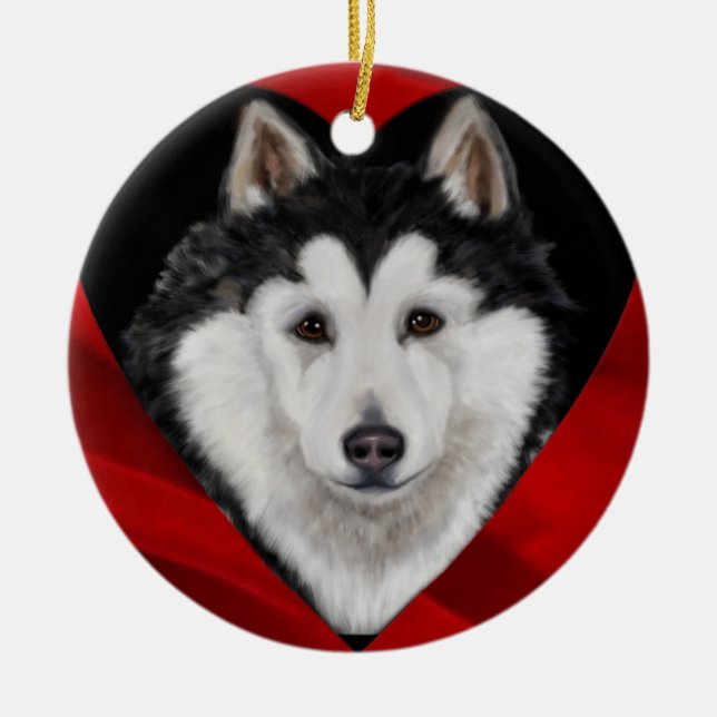 Alaskan Malamute Keramik Ornament (Vorne)