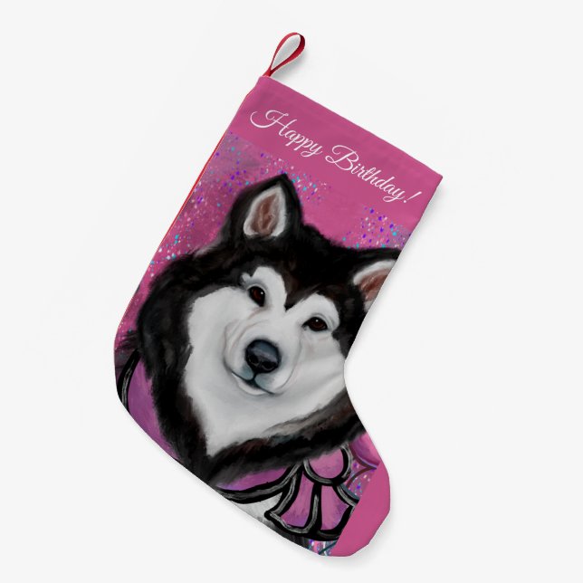 Alaskan Malamute Kleiner Weihnachtsstrumpf (Vorderansicht (hängend))