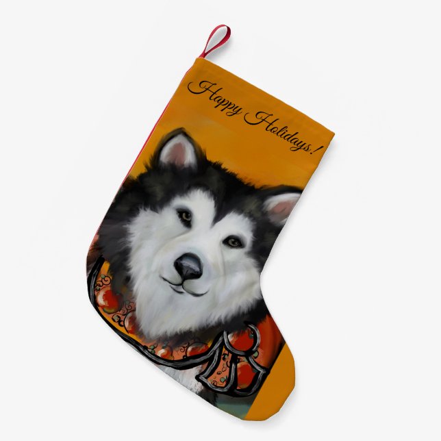 Alaskan Malamute Kleiner Weihnachtsstrumpf (Vorderansicht (hängend))