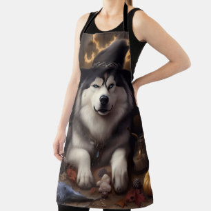 Alaskan Malamute Kürbisse Halloween Gruselig Schürze