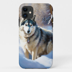 Alaskan Malamute Lass es schneien Weihnachten Case-Mate iPhone Hülle