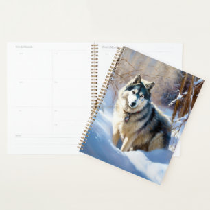 Alaskan Malamute Lass es schneien Weihnachten Planer