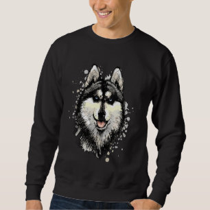 Alaskan Malamute Leiter des sibirischen Husky mit  Sweatshirt