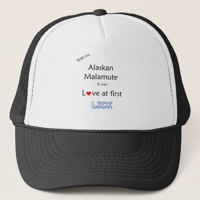 Alaskan Malamute Lick Design Truckerkappe (Vorderseite)