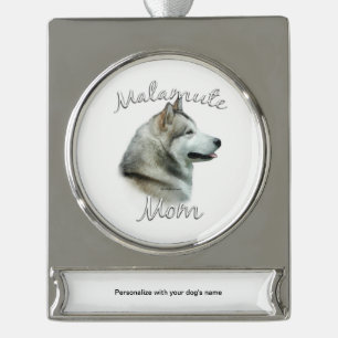 Alaskan Malamute Mama 2 Banner-Ornament Silber