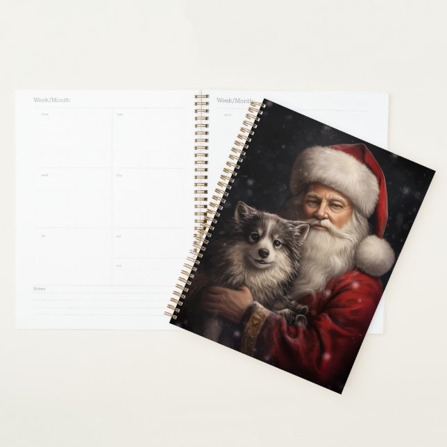 Alaskan Malamute mit Weihnachten des Weihnachtsman Planer (Anzeige)