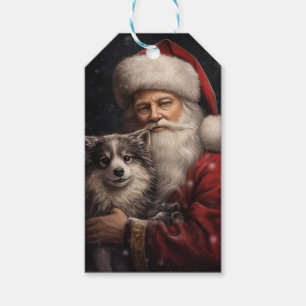 Alaskan Malamute mit Weihnachtsmann Christmas Geschenkanhänger