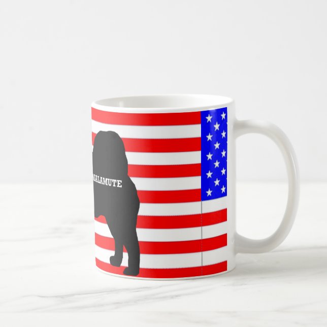 Alaskan Malamute Name Silo auf Flagge Kaffeetasse (Rechts)