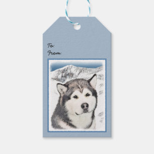 Alaskan Malamute Painting - Niedliche Original Dog Geschenkanhänger