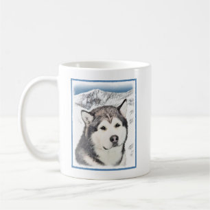 Alaskan Malamute Painting - Niedliche Original Dog Kaffeetasse