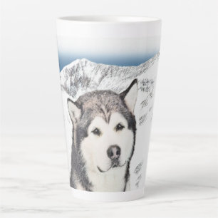 Alaskan Malamute Painting - Niedliche Original Dog Milchtasse
