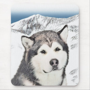 Alaskan Malamute Painting - Niedliche Original Dog Mousepad
