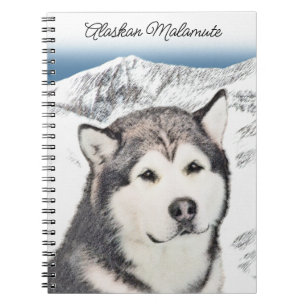 Alaskan Malamute Painting - Niedliche Original Dog Notizblock