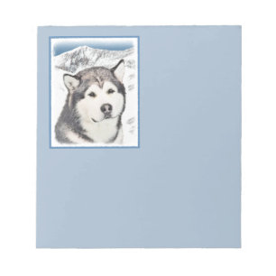 Alaskan Malamute Painting - Niedliche Original Dog Notizblock