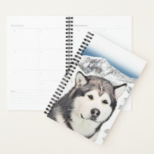 Alaskan Malamute Painting - Niedliche Original Dog Planer