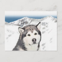 Alaskan Malamute Painting - Niedliche Original Dog