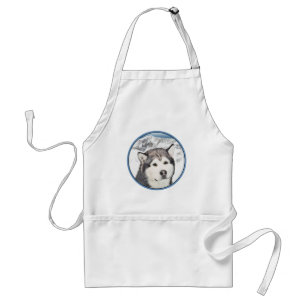 Alaskan Malamute Painting - Niedliche Original Dog Schürze