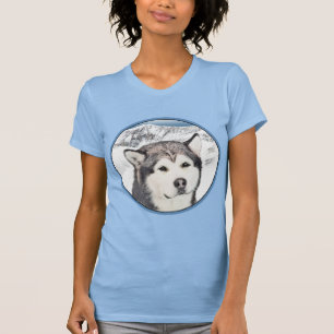Alaskan Malamute Painting - Niedliche Original Dog T-Shirt