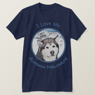 Alaskan Malamute Painting - Niedliche Original Dog T-Shirt