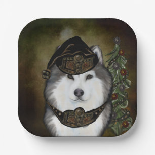 Alaskan Malamute Pappteller