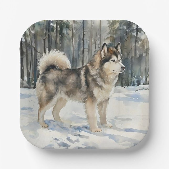Alaskan Malamute Pappteller (Vorderseite)