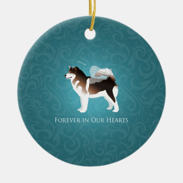 Alaskan Malamute Pet Loss Design Keramikornament (Vorne)