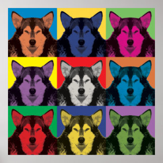 Alaskan Malamute Pop-Art-Poster Poster