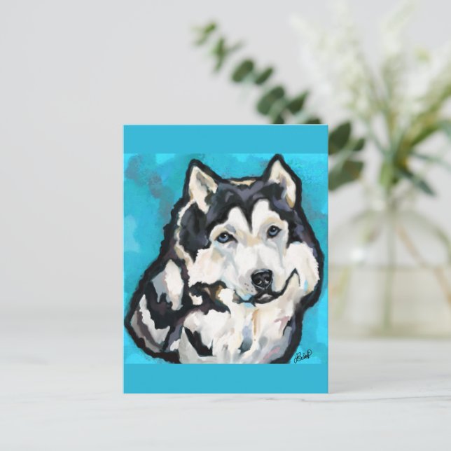 Alaskan Malamute Postkarte (Stehend Vorderseite)