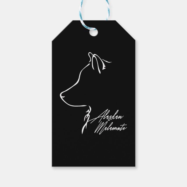 Alaskan Malamute Profile dog Mom Geschenkanhänger (Vorderseite)