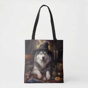Alaskan Malamute Pumpkins Halloween Beängstigend Tasche