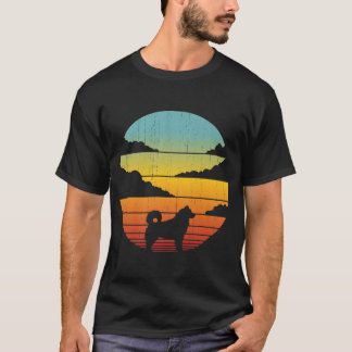 Alaskan Malamute Retro Vintag 60er 70er Sunset Dog T-Shirt