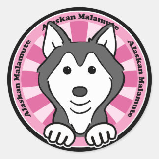 Alaskan Malamute Runder Aufkleber