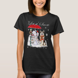 Alaskan Malamute Santa Dog Weihnachtsschneemann Xm T-Shirt