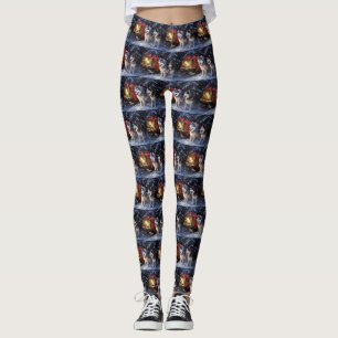 Alaskan Malamute Schneeschlittenfahrt Weihnachten  Leggings