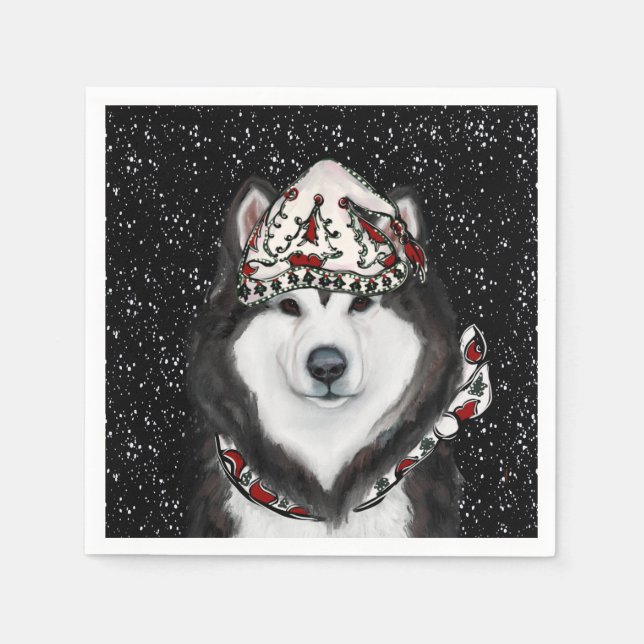 Alaskan Malamute Serviette (Vorderseite)